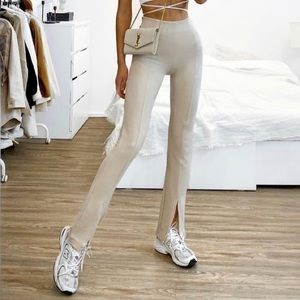 ZARA Cream Hi-Rise Legging